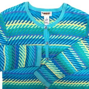 Vintage Talbots  Cotton Pastel Stripe Cardigan Medium Gilmore Girls Coastal